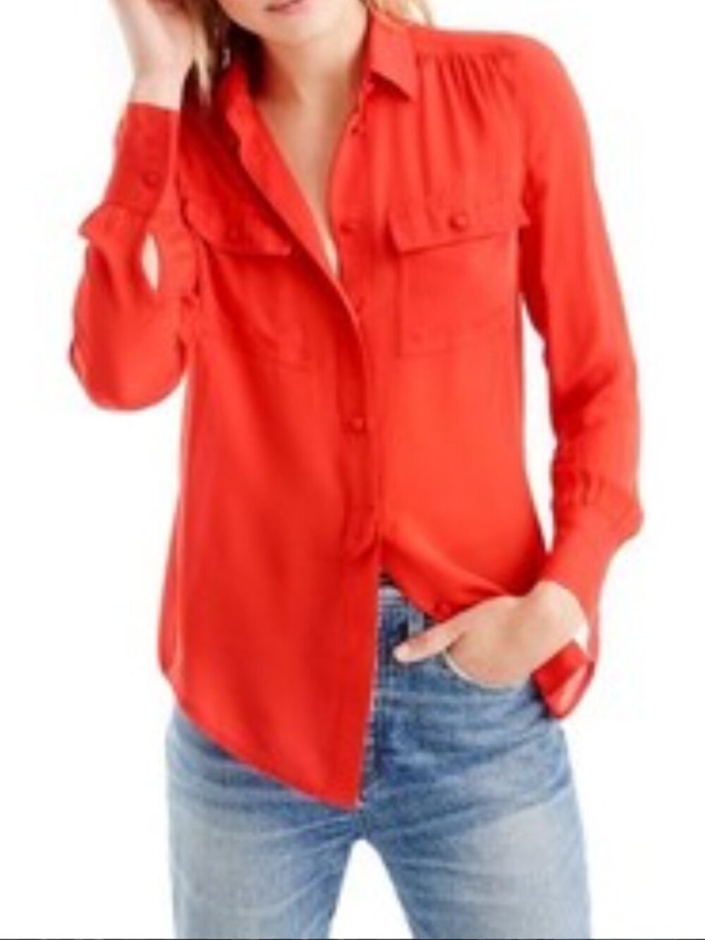 NWT 100% Silk J Crew Blythe Blouse Size 6